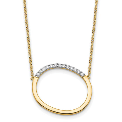 14K Gelbgold Seitlich Diamant Initiale O 18 Zoll Halskette
