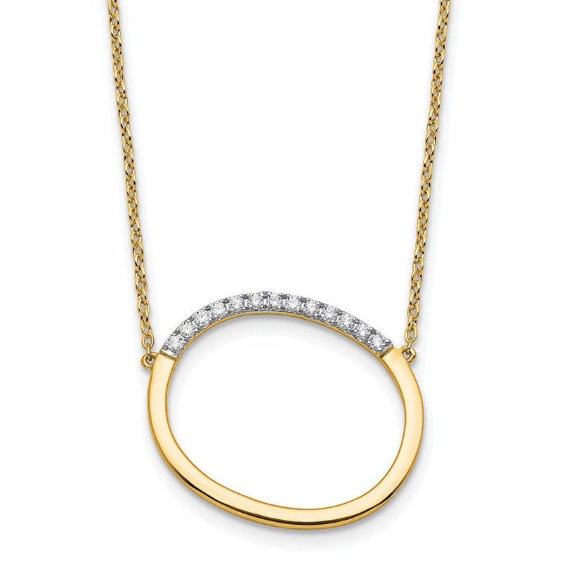 14K Gelbgold Seitlich Diamant Initiale O 18 Zoll Halskette