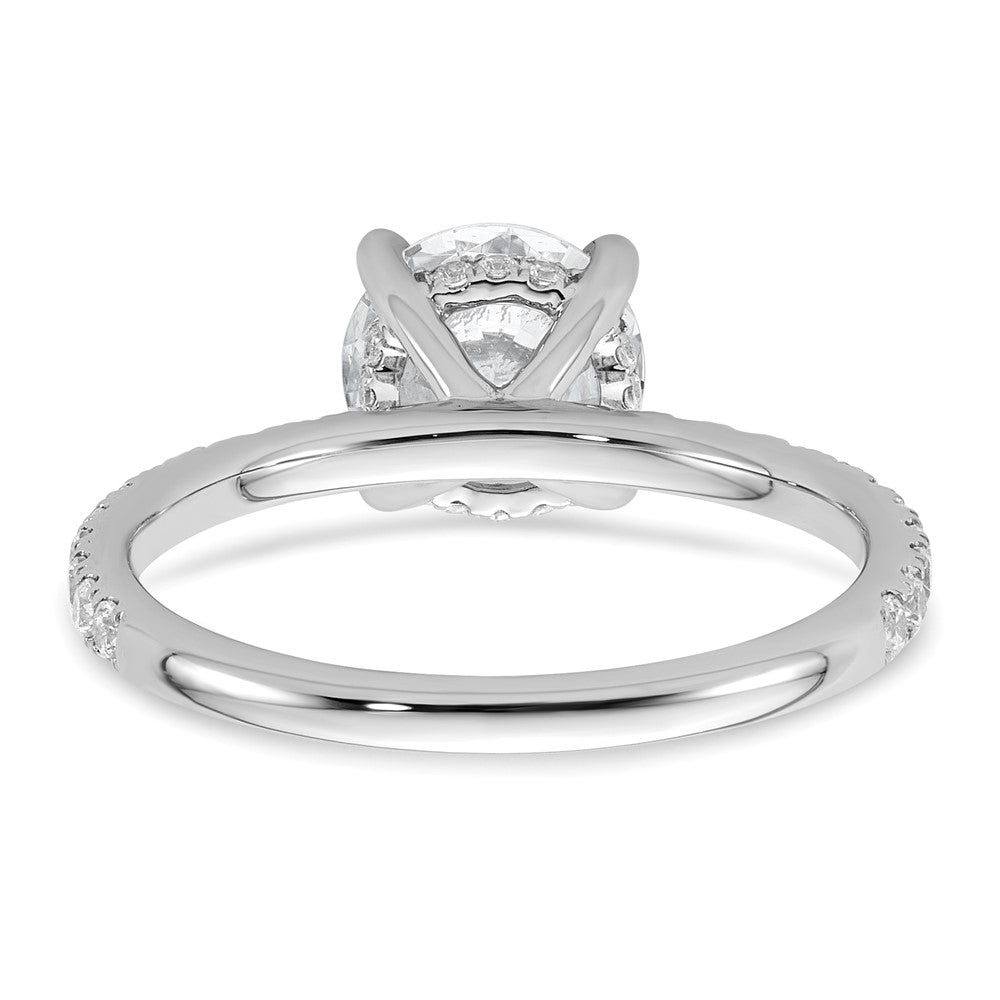 14K Weißgold Verlobungsring mit 2K zertifiziertem, im Labor gezüchtetem Diamant VS+ F+, rund, Solitär komplett mit Flair