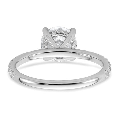 14K Weißgold Verlobungsring mit 2K zertifiziertem, im Labor gezüchtetem Diamant VS+ F+, rund, Solitär komplett mit Flair