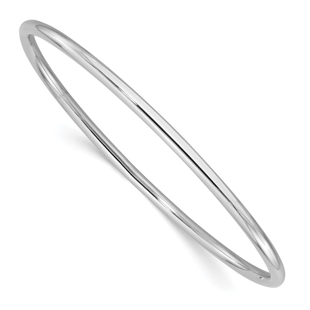 14K Weißgold Poliert 3.00mm Schieber-on Rund Armreif Armband