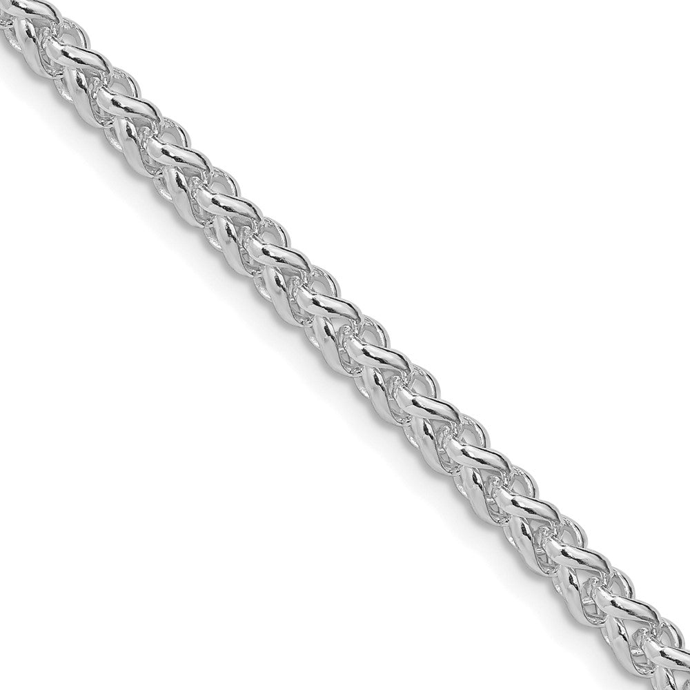 Sterlingsilber Rhodiniert 4mm Rund Ährenkette 30 Zoll Kette