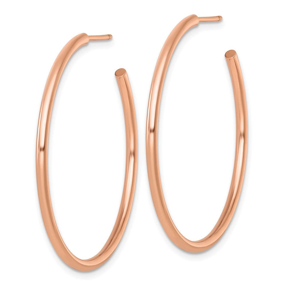 14K Roségold Poliert 2.0 X 40mm Röhre C-hoop Ohrstecker