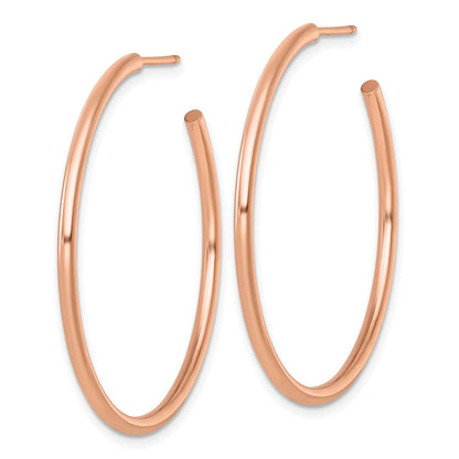 14K Roségold Poliert 2.0 X 40mm Röhre C-hoop Ohrstecker