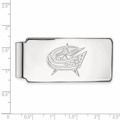14K Weißgold Nhl Logoart Columbus Blau Jacken Geldklammer