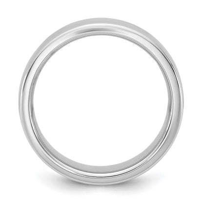14K Weißgold 6 mm Europäischer Ehering mit Komfort-Passform