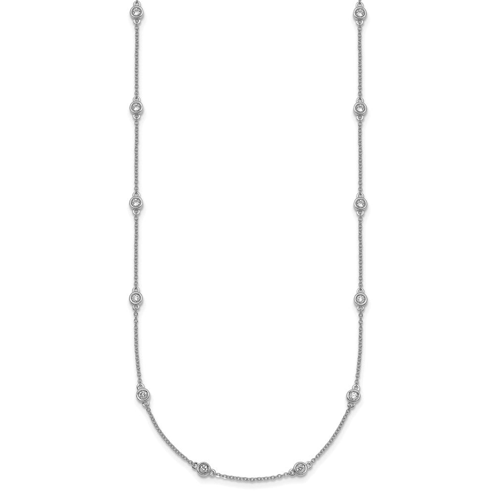 14K Weißgold Komplett 1/2 Karat Zargenfassung-set Diamant und Ankerkette Kette 16-station 16 Zoll Halskette