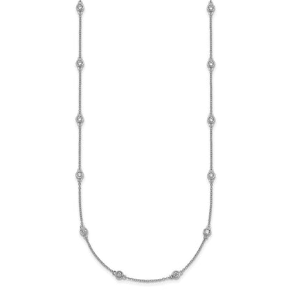 14K Weißgold Komplett 1/2 Karat Zargenfassung-set Diamant und Ankerkette Kette 16-station 16 Zoll Halskette