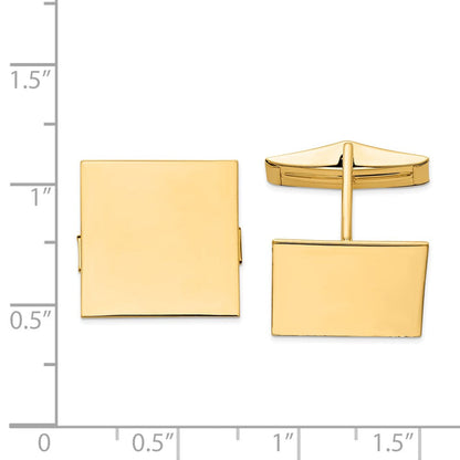 14K Gelbgold Herren Quadratisch Manschette Knöpfe