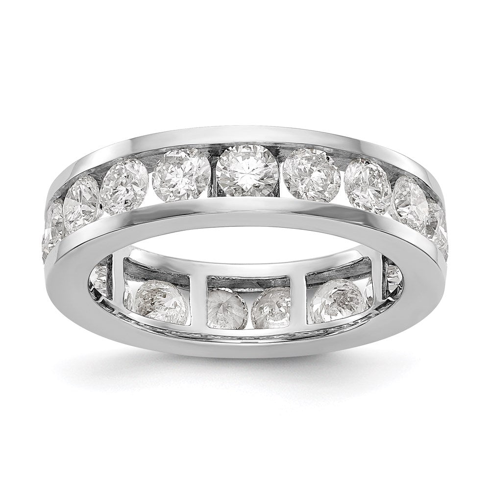 14K Weißgold Poliert 3ct Kanalfassung Set Diamant Memoire Ehering Ring