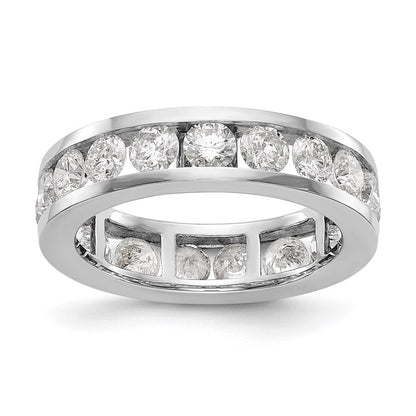 14K Weißgold Poliert 3ct Kanalfassung Set Diamant Memoire Ehering Ring