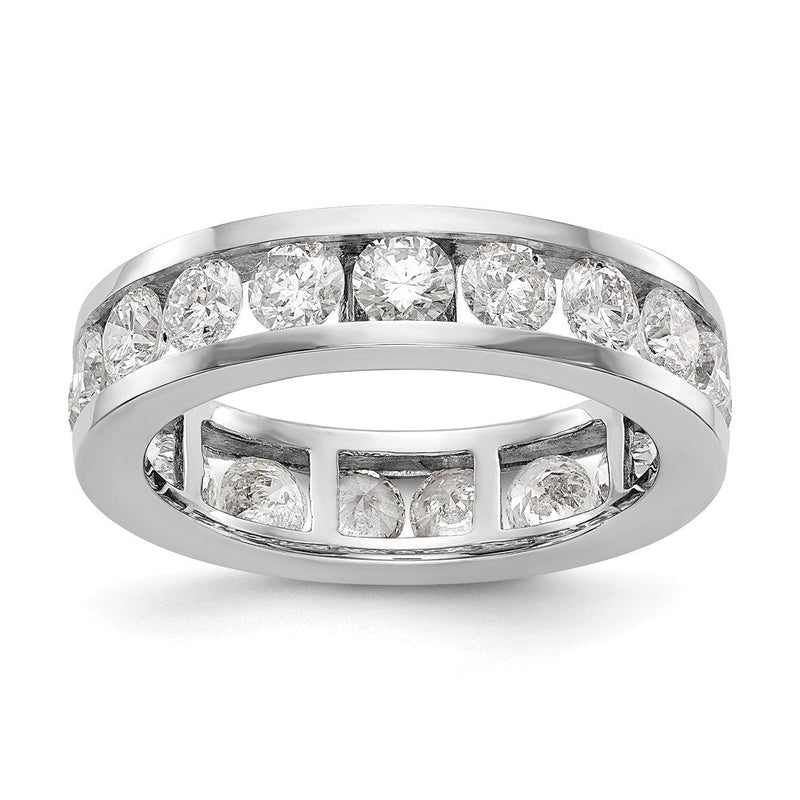 14K Weißgold Poliert 3ct Kanalfassung Set Diamant Memoire Ehering Ring