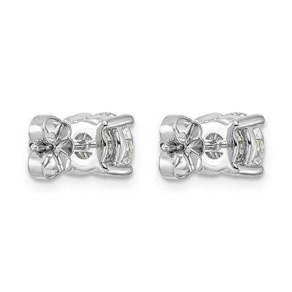 14K Weißgold Ohrstecker mit 2 ct. zertifizierten, im Labor gezüchteten Diamanten VS/SI+ G+, rund, vierzackige Fassung, leichtgewichtig