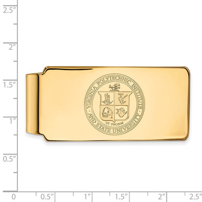 10K Gelbgold Gold Logoart Virginia Tech Wappen Geldklammer