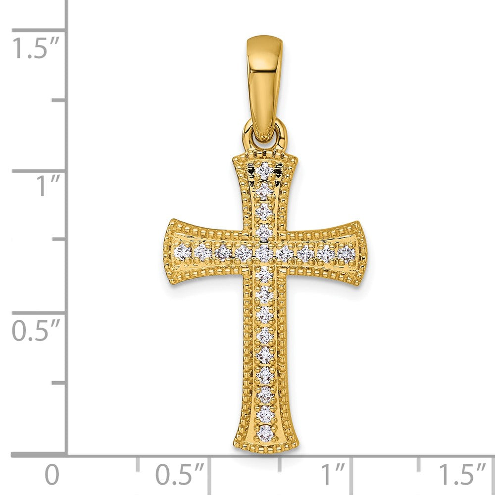 14K Gelbgold Kreuzanhänger mit 0,375 Karat Diamanten