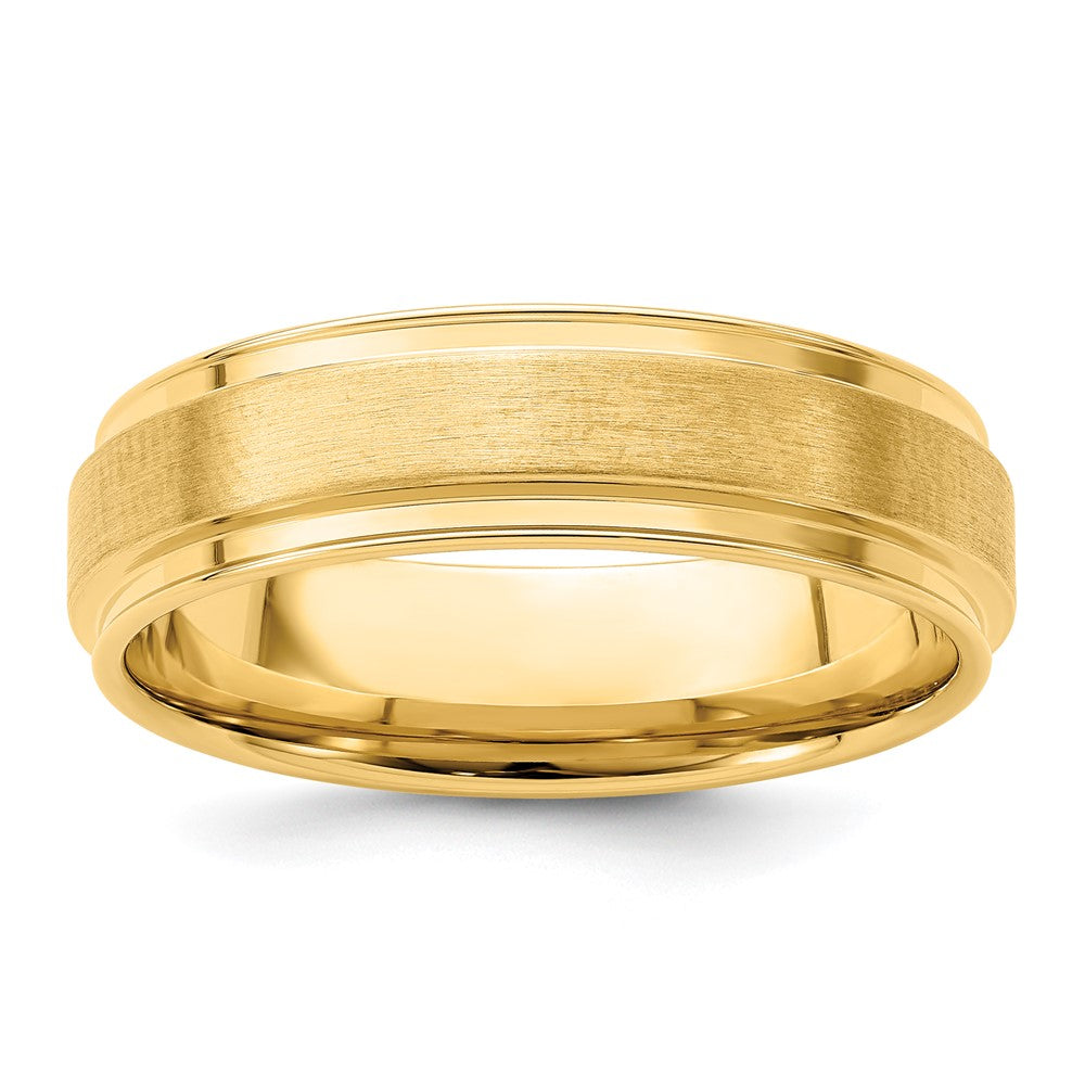 14K Gelbgold 6 mm leichter Ehering mit Komfort-Passform und satiniertem Finish