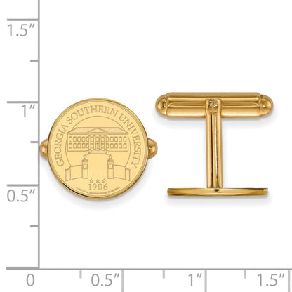 14K Gelbgold Gold Logoart Georgia Southern University Wappen Manschette Knöpfe