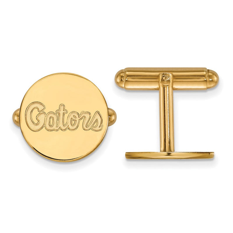 14K Gelbgold Gold Logoart University Of Florida Gators Schreibschrift Manschette Knöpfe