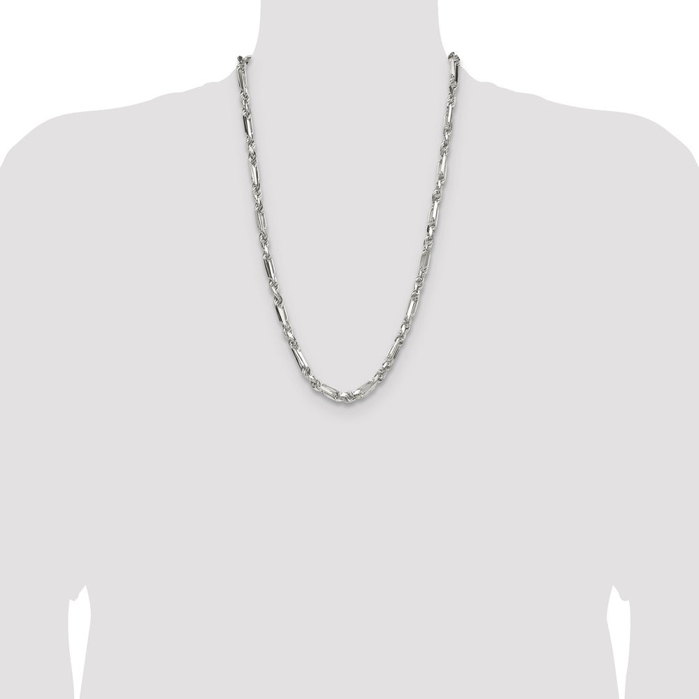 Sterlingsilber 6mm Diamantiert Figarope 26 Zoll Kette
