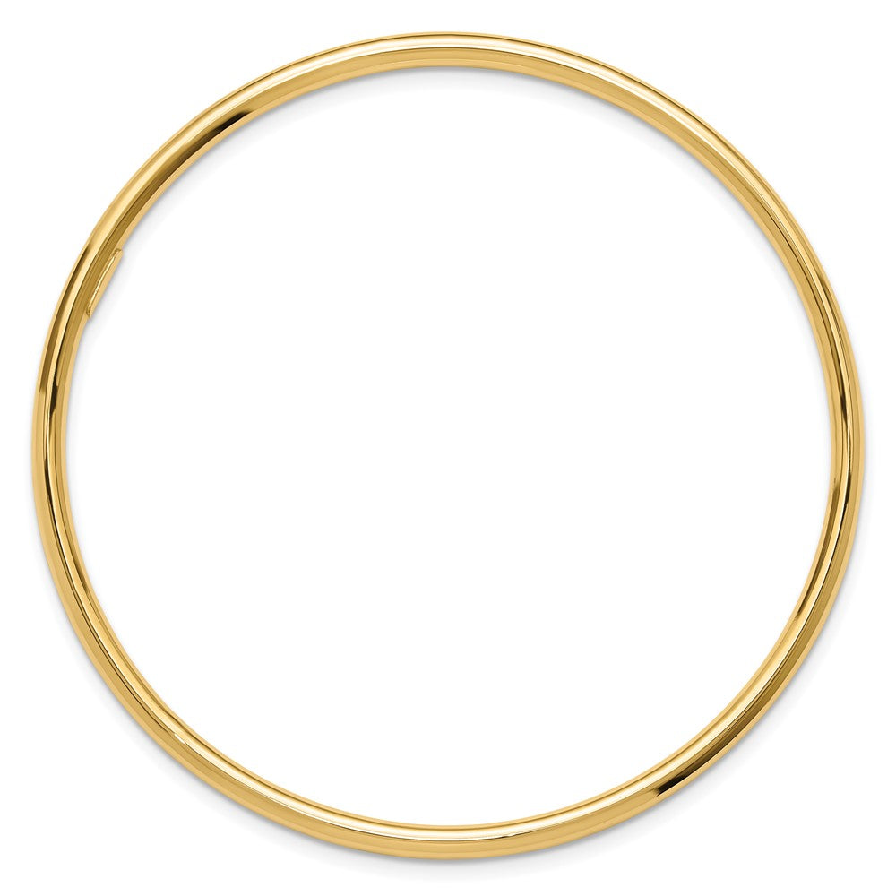 14K Gelbgold Poliert 3.00mm Schieber-on Rund Armreif Armband