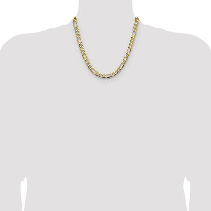 14K Gelbgold 9.4mm Halbmassiv Figaro Halskette