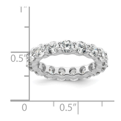 14K Weißgold Poliert Größe 5.5 Shared Krappen 3 Karat Diamant Komplett Memoire Ehering Ring