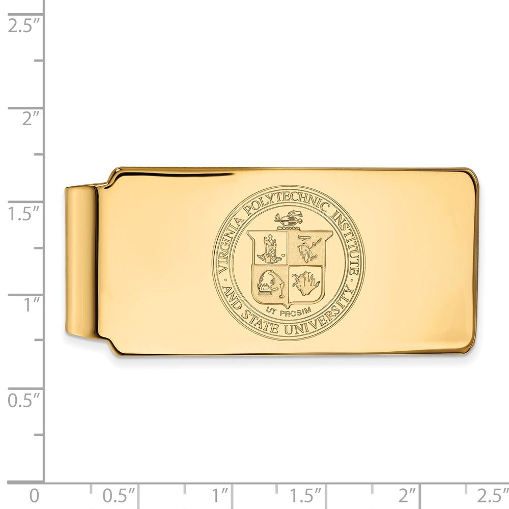 14K Gelbgold Gold Logoart Virginia Tech Wappen Geldklammer