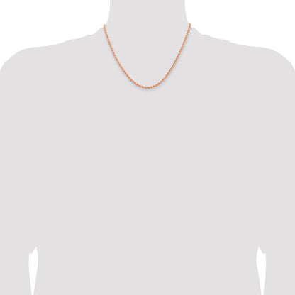 14K Roségold 2.75mm Diamantiert Kordel mit Karabinerverschluss Halskette