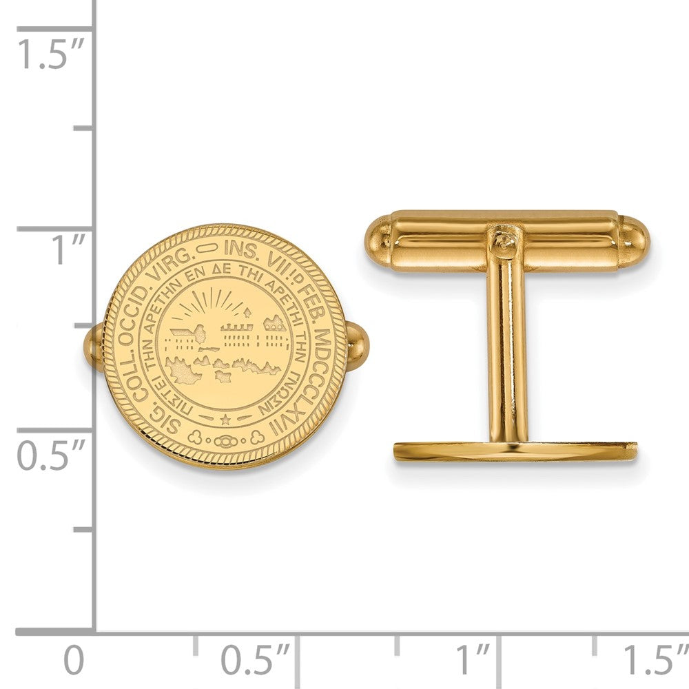 14K Gelbgold Gold Logoart West Virginia University Wappen Manschette Knöpfe