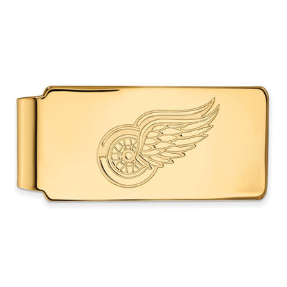 10K Gelbgold Gold Nhl Logoart Detroit Rot Flügel Geldklammer