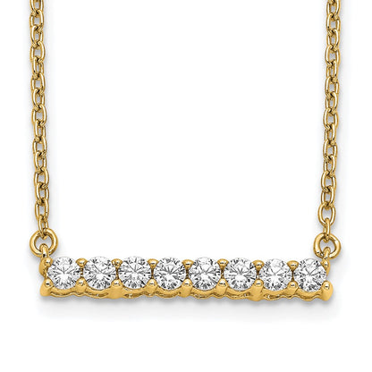 14K Gelbgold Poliert 1/3 Karat Diamant Stab 18 Zoll Halskette