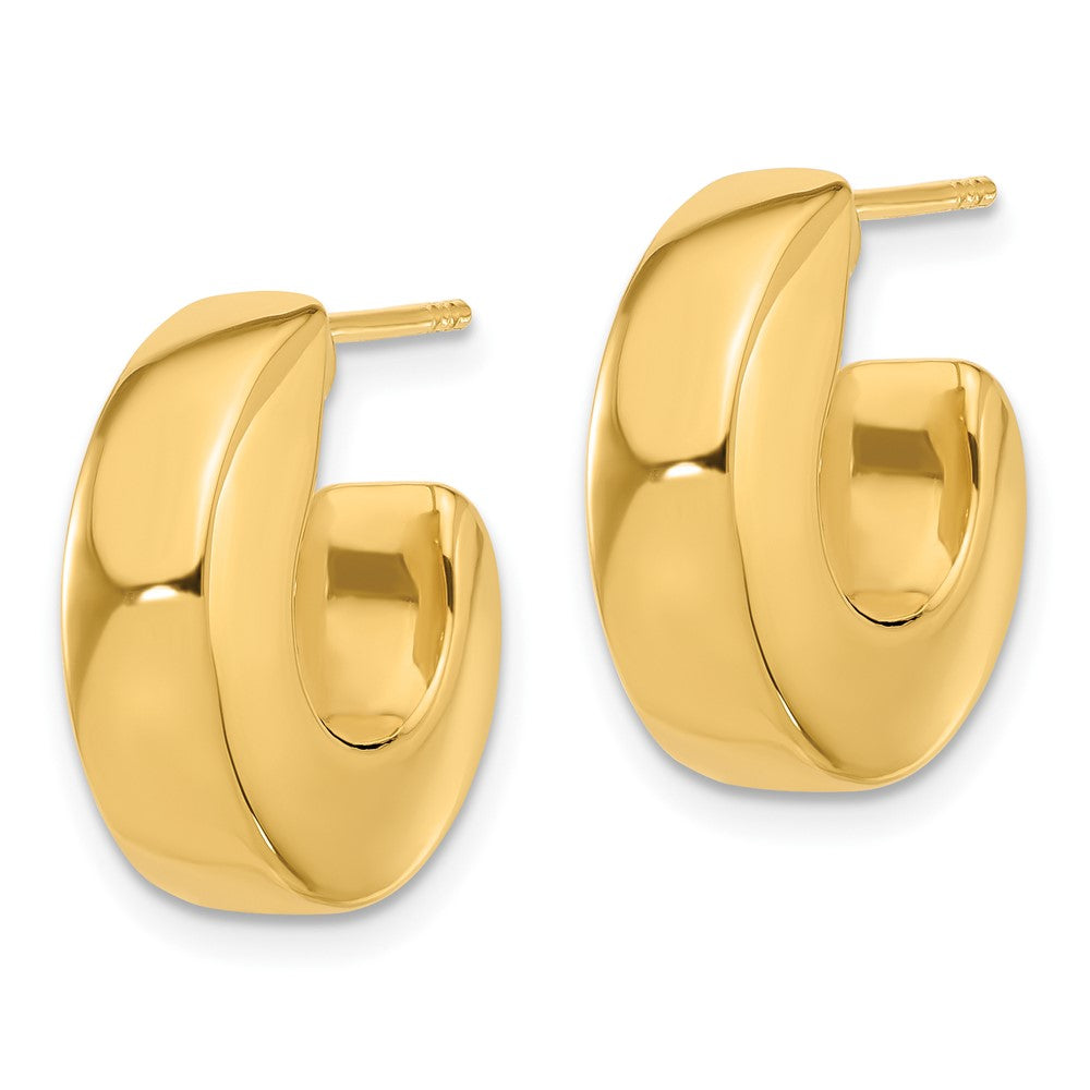14K Gelbgold Poliert J-hoop Ohrstecker
