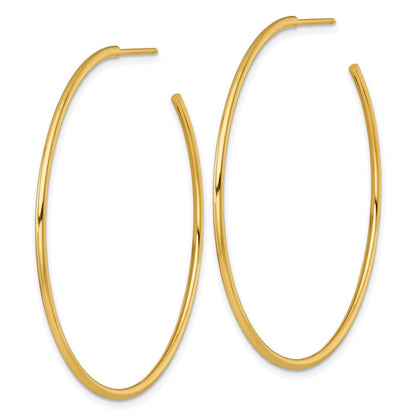 14K Gelbgold Poliert 1.5 X 50mm Massiv C-hoop Ohrstecker