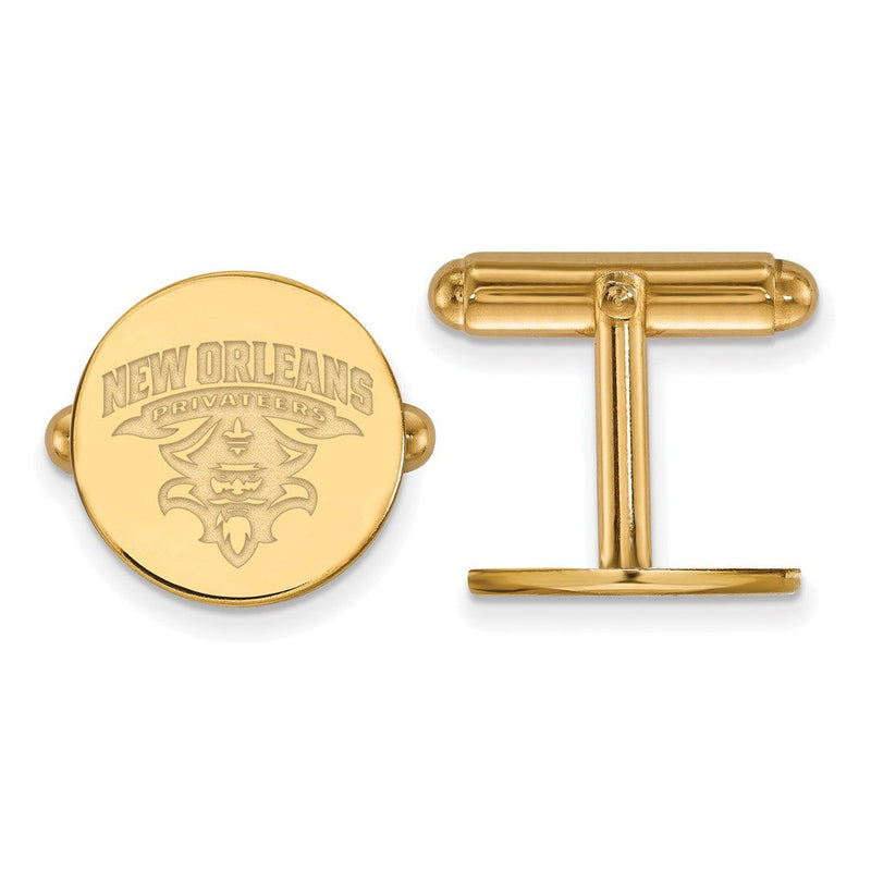14K Gelbgold Gold Logoart University Of New Orleans U-n-o Manschette Knöpfe