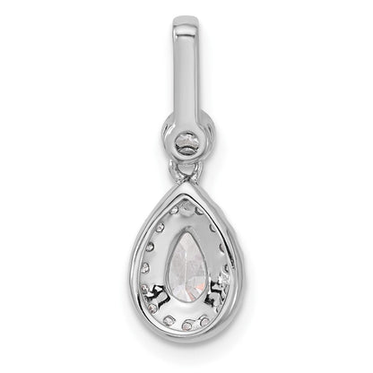 14K Weißgold Anhänger mit 1 Karat zertifiziertem, im Labor gezüchtetem Diamant VS/SI+ G+ im Birnenschliff mit komplettem Halo