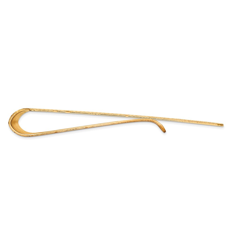 14K Gelbgold Herren Gravierbar Sandblast Kante Geldklammer
