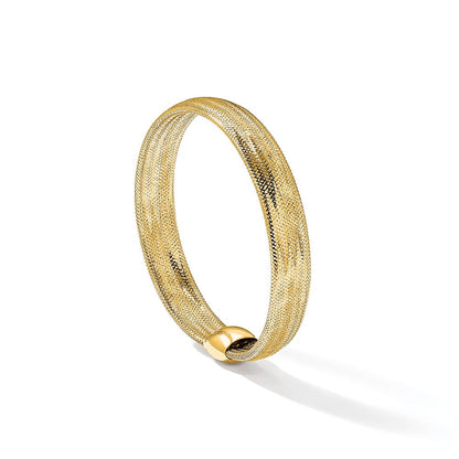14K Gelbgold Poliert Netz Dehnbar Armband