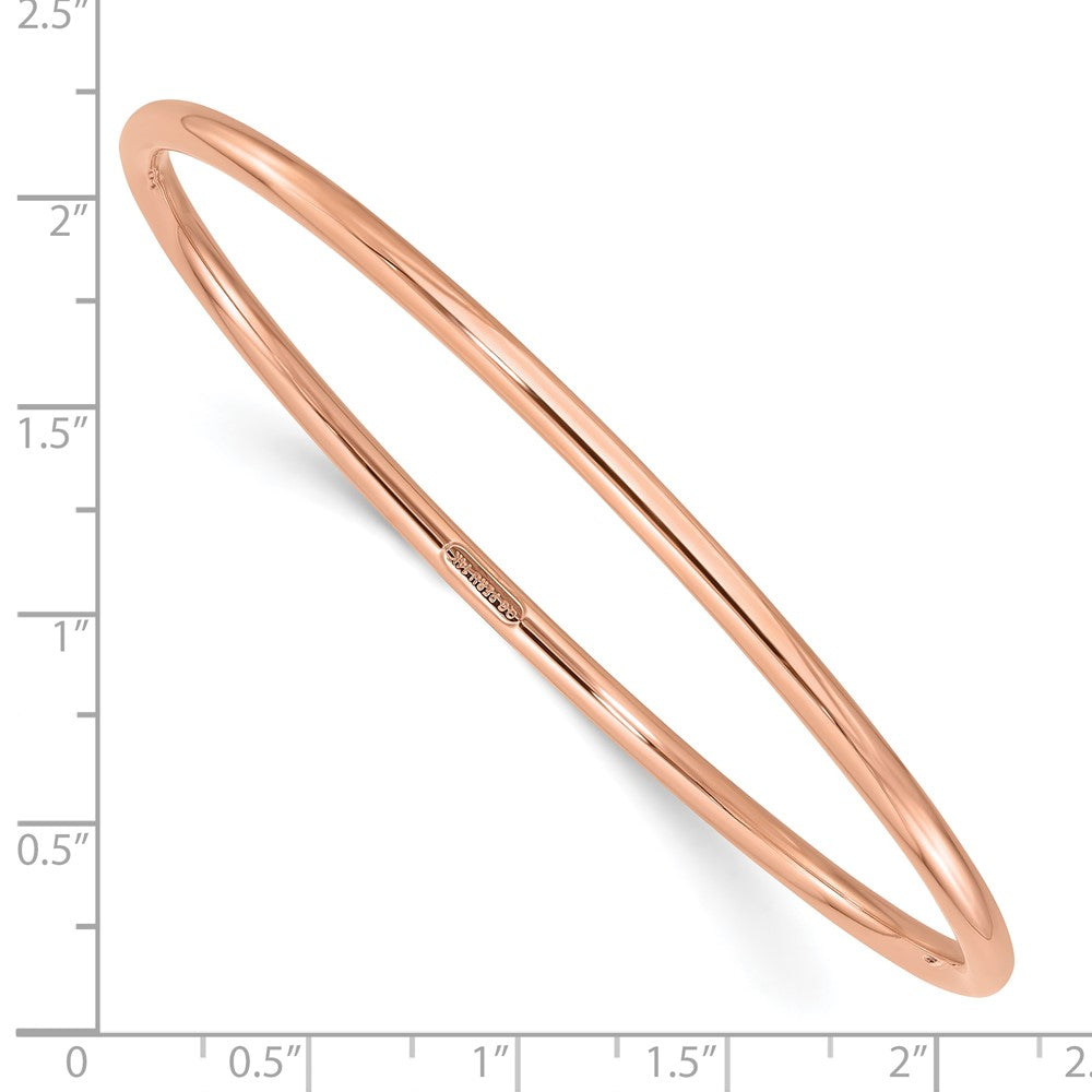 14K Roségold Poliert 3.00mm Schieber-on Rund Armreif Armband