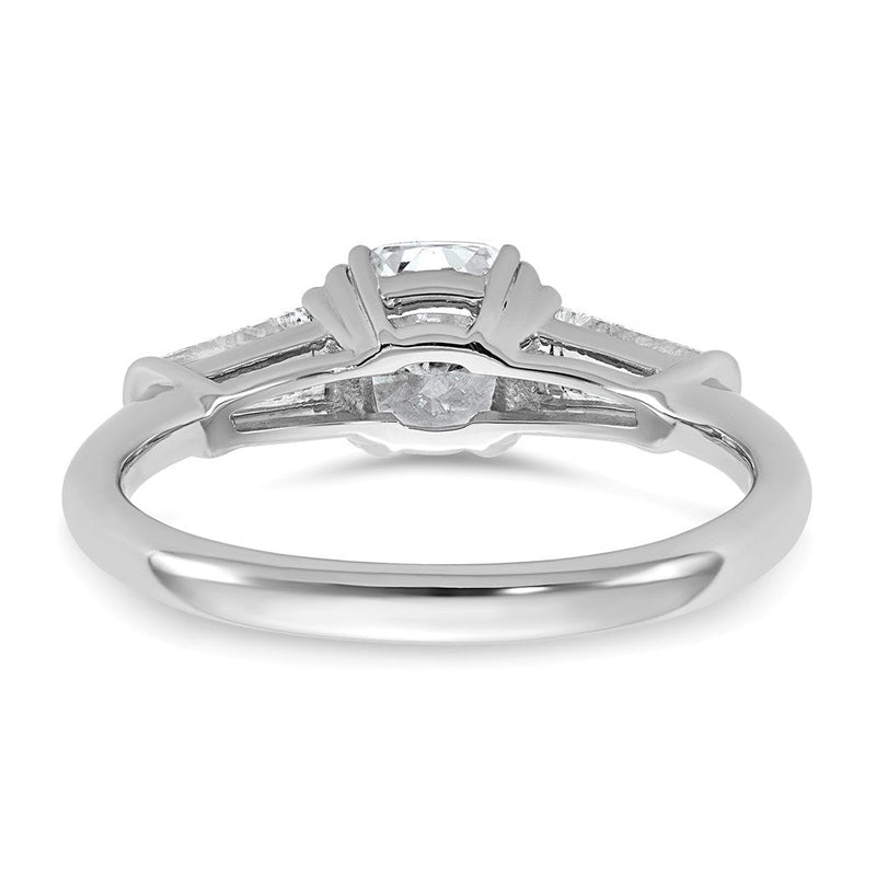 14K Weißgold 1 1/2 Karat Im Labor Gezüchtet Diamant Vs+ F+ Kissen und Verjüngt Baguette Komplett Dreistein Verlobungsring