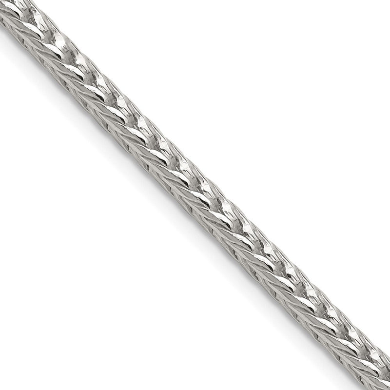 Sterlingsilber 3.4mm Diamantiert Rund Franco 30 Zoll Kette