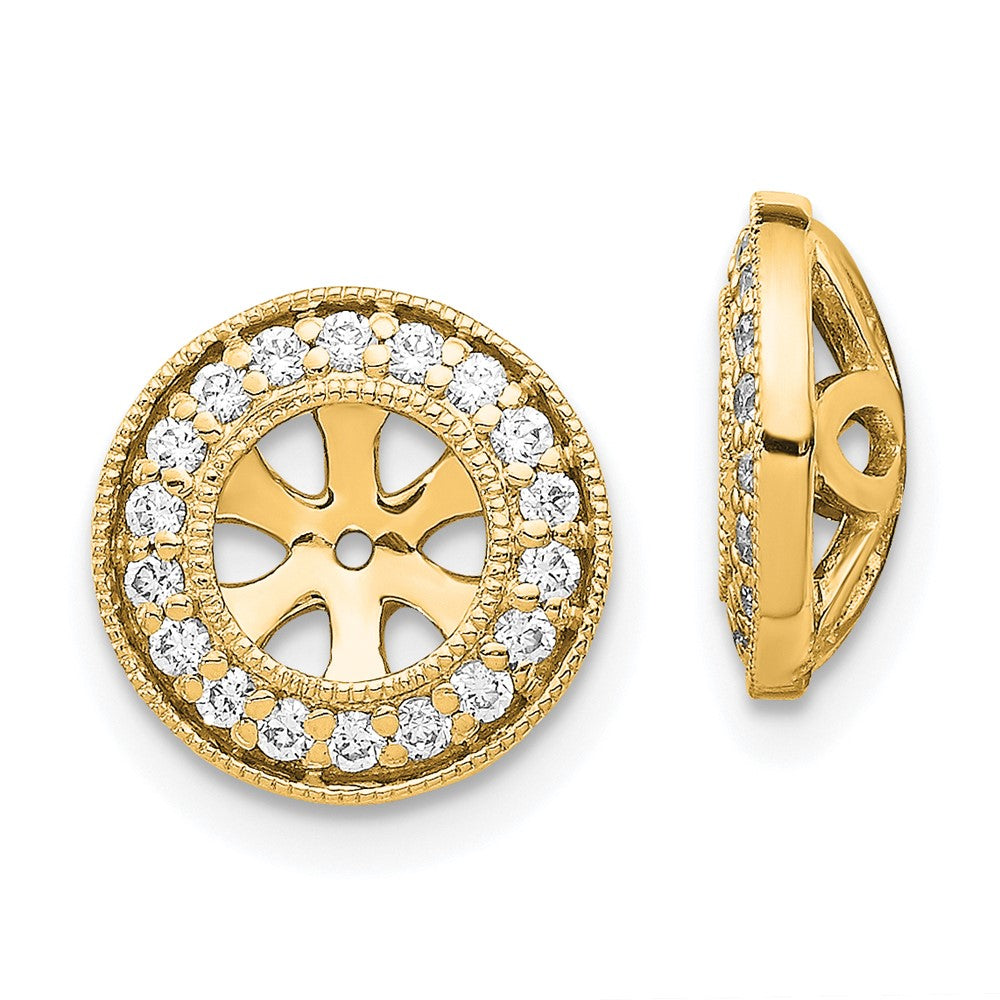 14K Gelbgold Ohrring-Jackets mit 0,33 ct. Diamanten, Kreis-Design