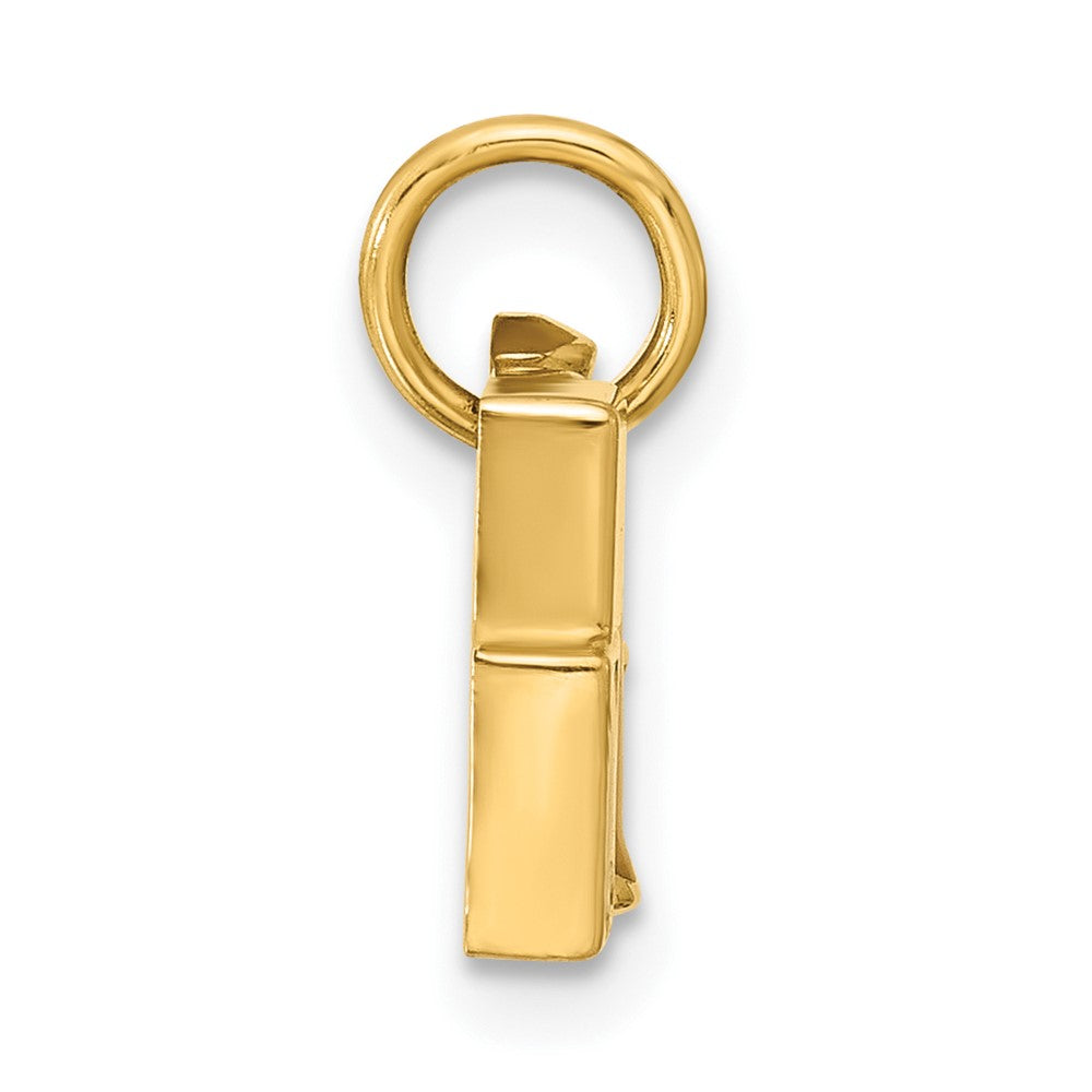14K Gelbgold Charm mit mehrfarbig emaillierten Nagellackfläschchen