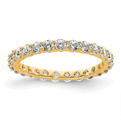 14K Gelbgold Poliert Größe 4.5 Shared Krappen 1 Karat Diamant Komplett Memoire Ehering Ring