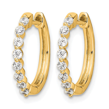 14K Gelbgold Creolen mit Klappscharnier und 0,33 ct. Diamanten