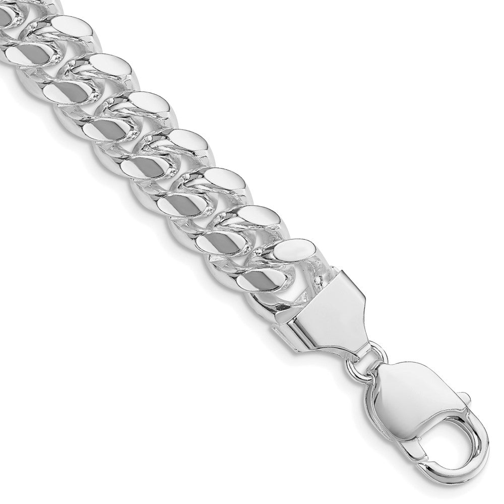 Sterlingsilber Rhodiniert 10.7mm Poliert Gewölbt Panzer Gliederarmband
