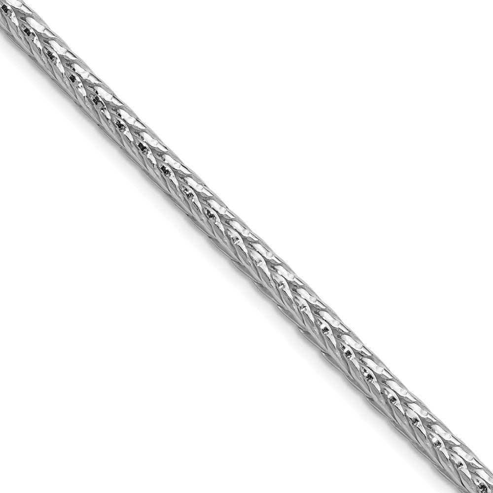 Sterlingsilber Rhodiniert 3.8mm Diamantiert Rund Franco 30 Zoll Kette