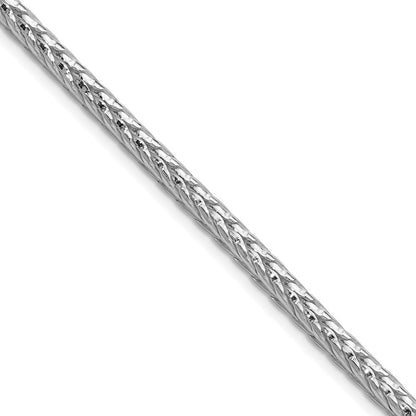 Sterlingsilber Rhodiniert 3.8mm Diamantiert Rund Franco 30 Zoll Kette