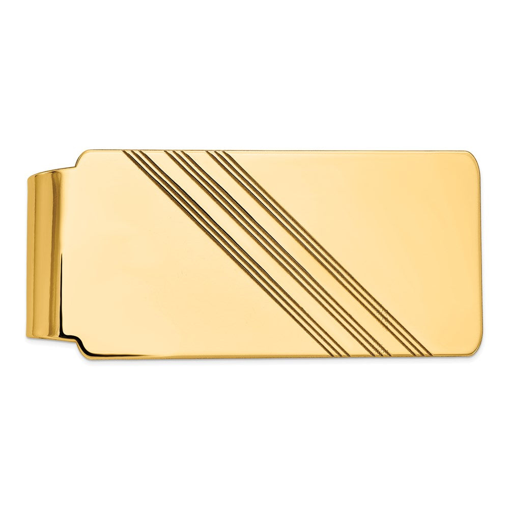 14K Gelbgold Herren Gerillt Poliert Geldklammer