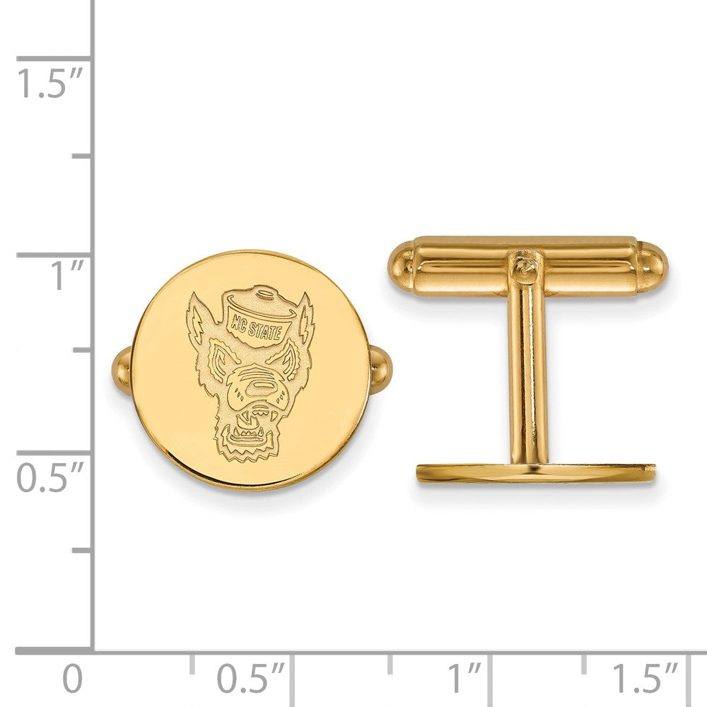 14K Gelbgold Gold Logoart North Carolina State University Wolf Manschette Knöpfe
