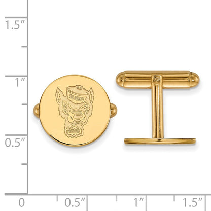 14K Gelbgold Gold Logoart North Carolina State University Wolf Manschette Knöpfe